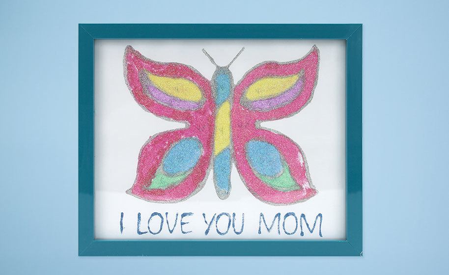 I Love You Mom Glitter Painting